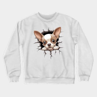 Baby Chihuahua Dog Peeking Crewneck Sweatshirt